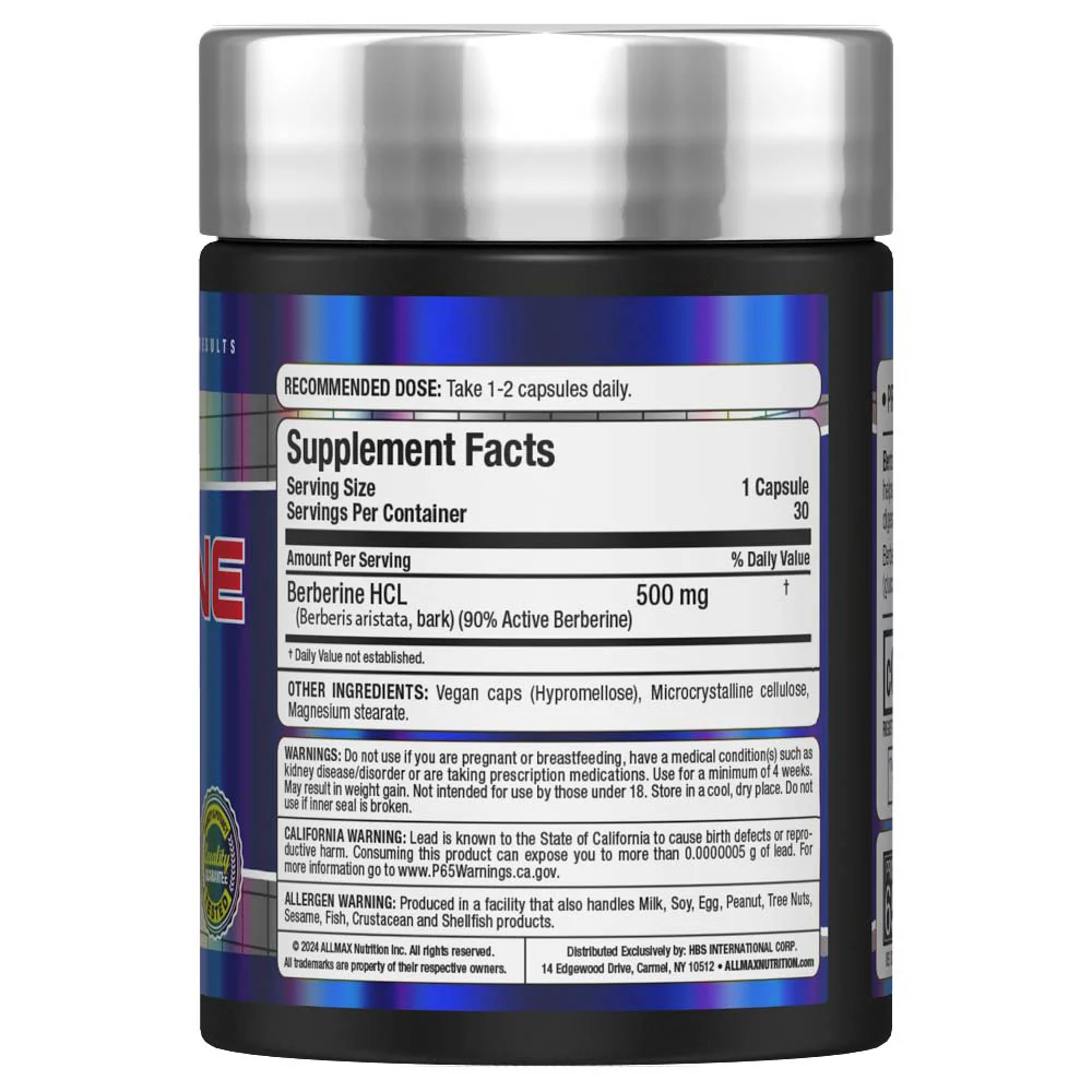 Allmax | Berberine HCL (30 Vegan Caps) - Image 2