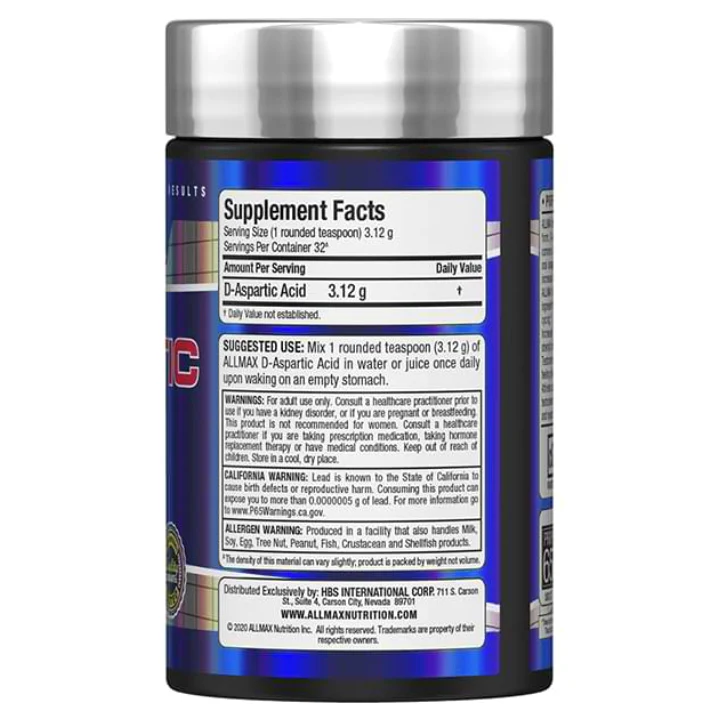 Allmax | D-Aspartic Acid (100 g) DAA - Image 3