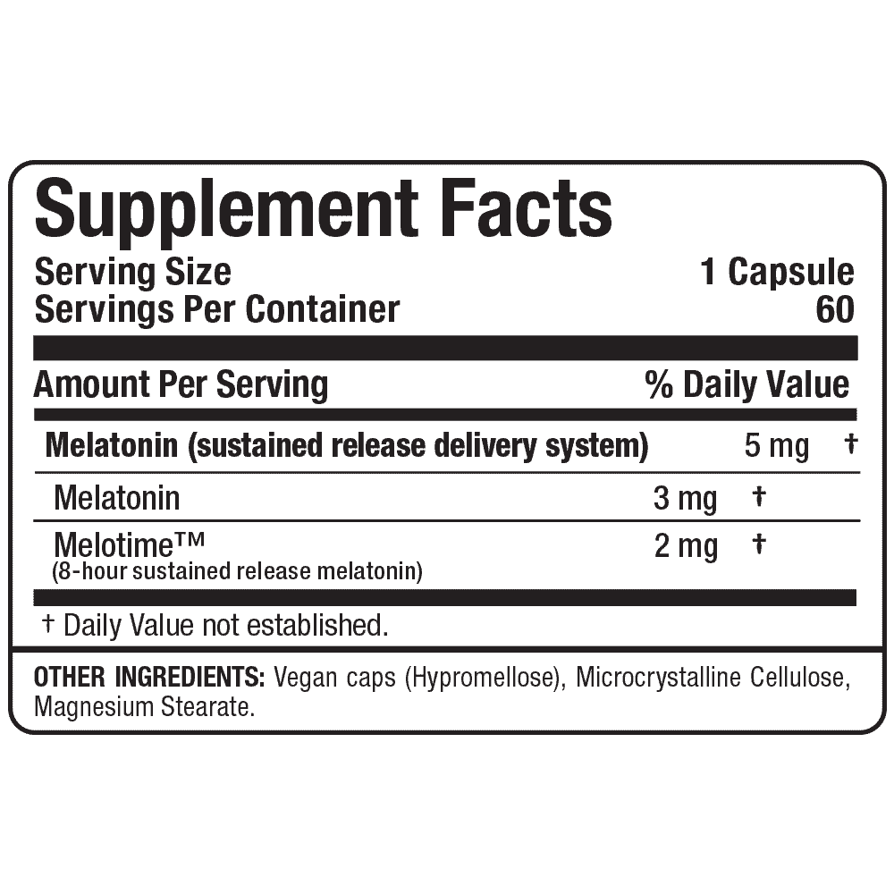 Allmax | Melatonin 8HR - 5 mg (60 caps) - Image 3