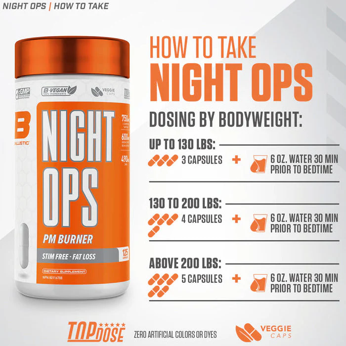 75% OFF 2nd | Ballistic Labs Night OPS (2x125 VCaps) - Image 7