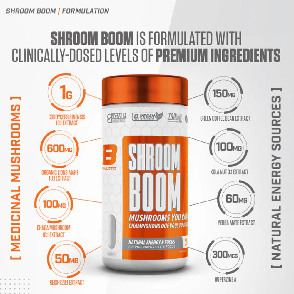 70% OFF 2nd! | Ballistic Labs Shroom Boom (2 x 90 Vcaps) - Image 4