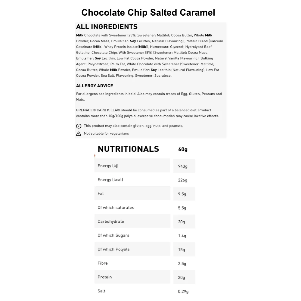 Grenade | Carb Killa Protein Bars (Box 12 Bars) - Image 12