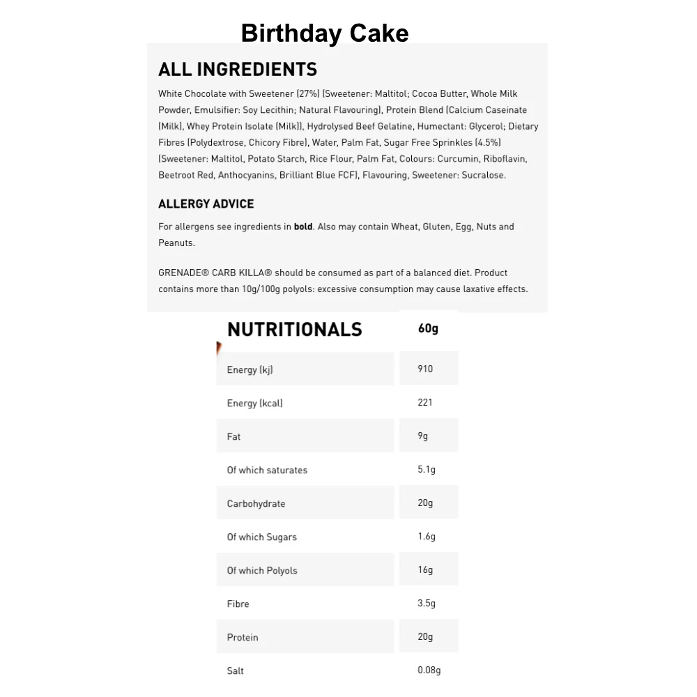 Grenade | Carb Killa Protein Bars (Box 12 Bars) - Image 6