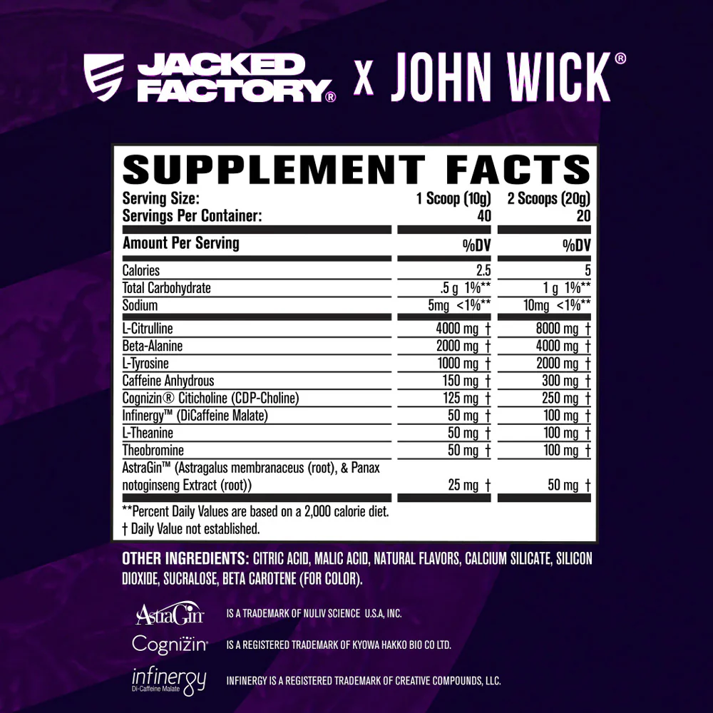 Jacked Factory | JOHN WICK Pre-Workout (40 Loaded Servings) - Image 8