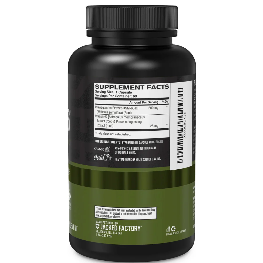 Jacked Factory |  KSM-66 Ashwagandha 600mg (60 Vcaps) - Image 3