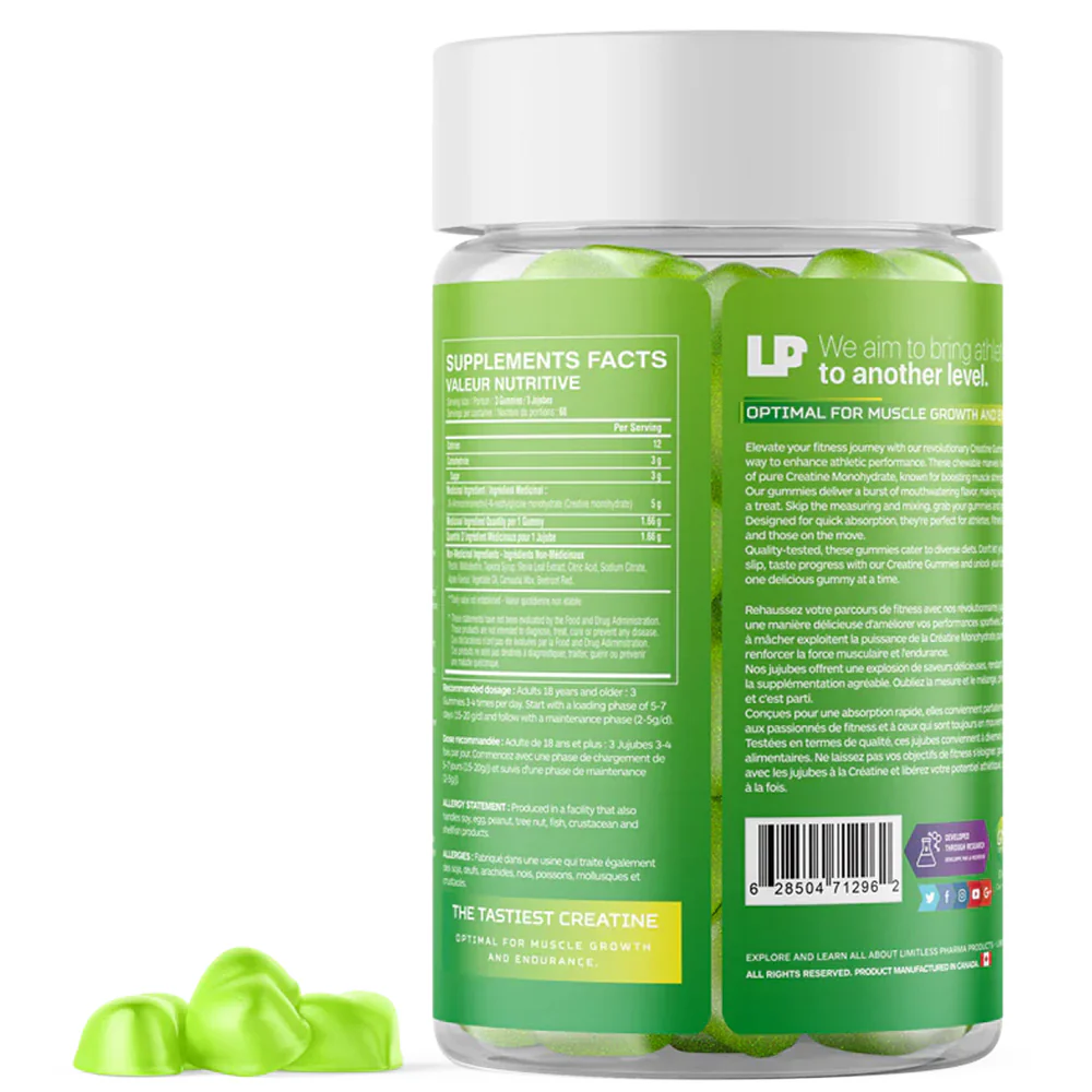 Limitless Pharma | Creatine Gummies (180 Gummies) Vegan - Image 6