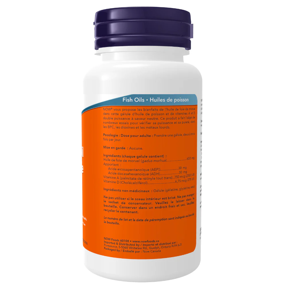 NOW Foods | Cod Liver Oil 650 mg (100 Sgels) - Image 3