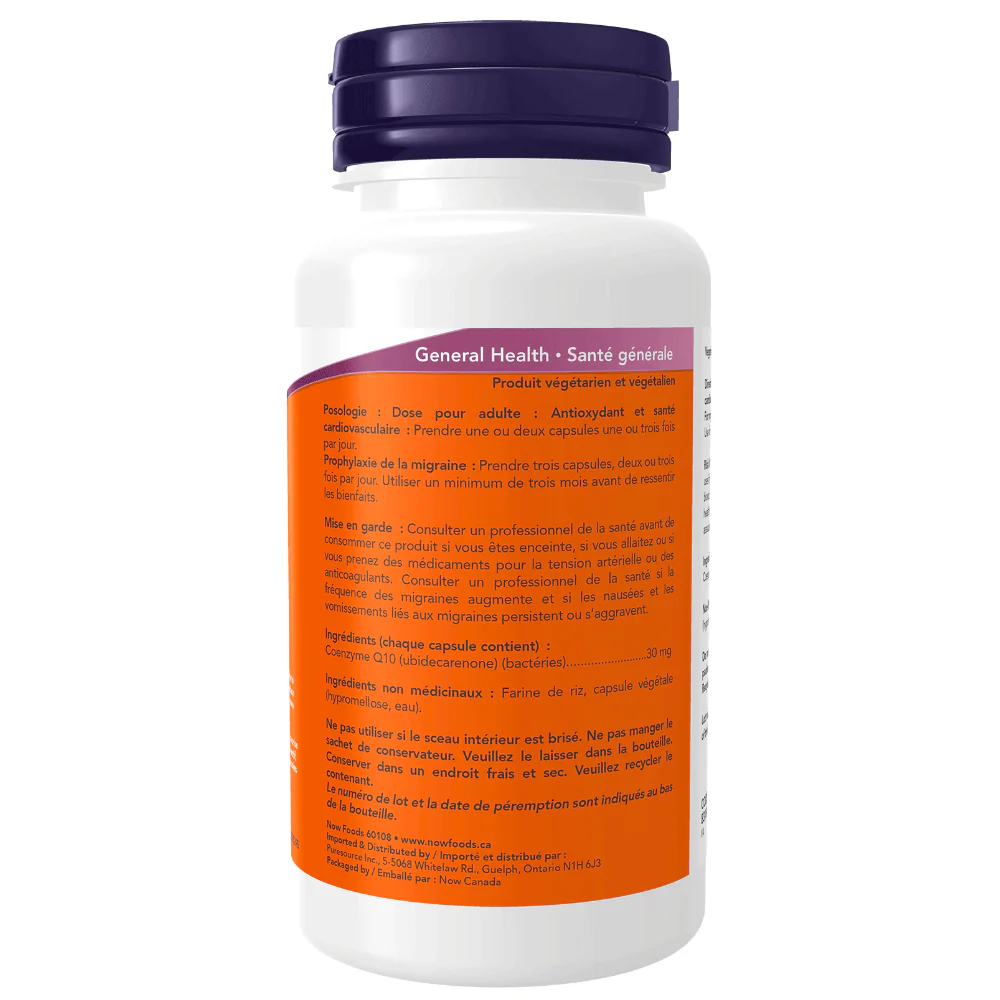 NOW Foods | CoEnzyme Q10 (CoQ10) 30 mg (60 caps) - Image 3