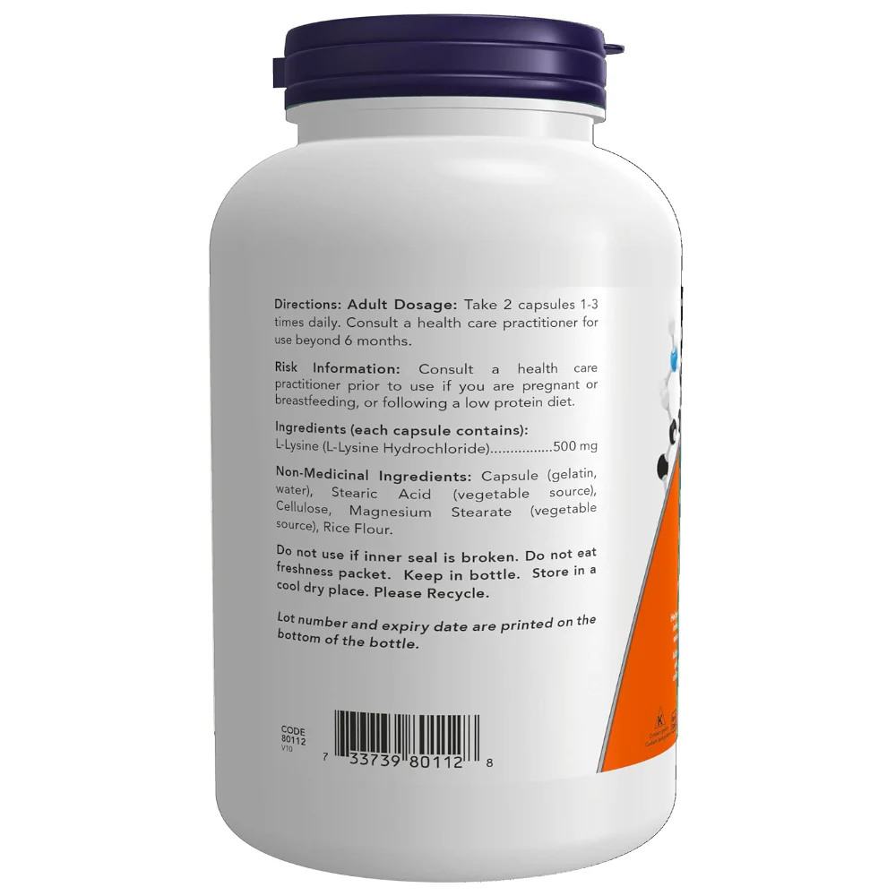 NOW Foods | L-Lysine 500 mg (250 Tablets) - Image 3