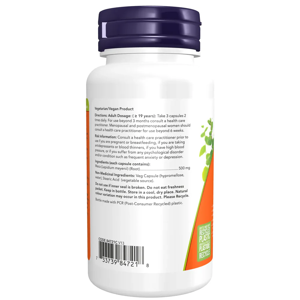NOW Foods | Maca 500 mg (100 Vcaps) - Image 3