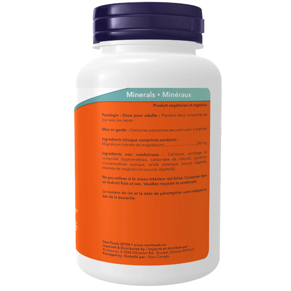 NOW Foods | Magnesium Citrate 200 mg (100 Tabs) - Image 3