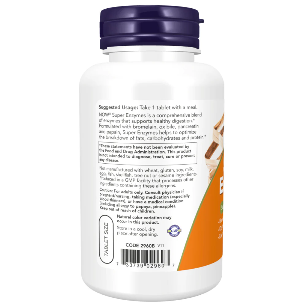 NOW Foods | Super Enzymes (90 Tablets) - Image 3