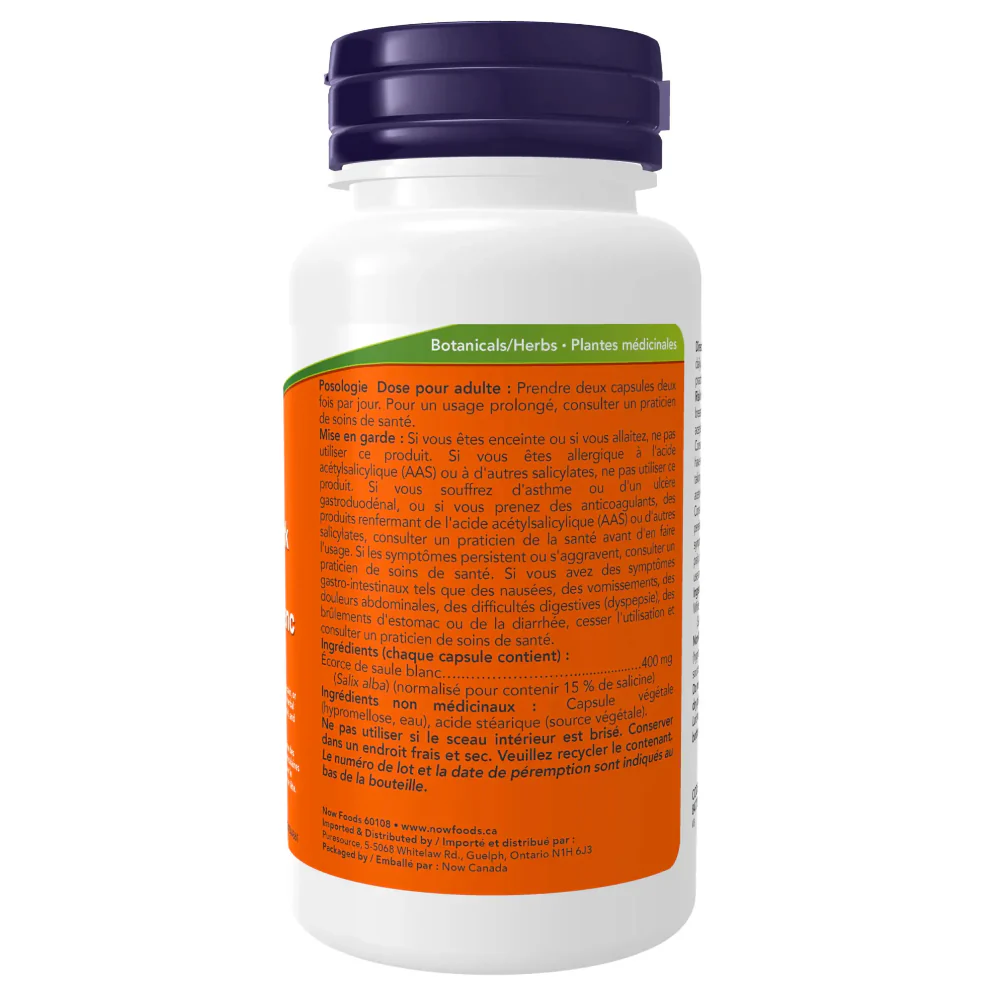 NOW Foods | White Willow Bark 400mg (100 caps) - Image 3