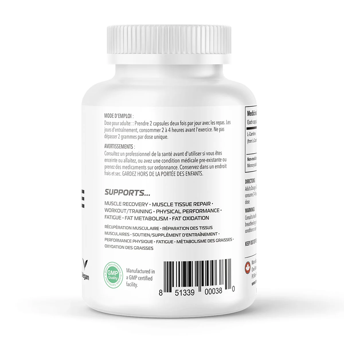 One Brand Nutrition | L-Carnitine 750 mg (120 Vcaps) - Image 3
