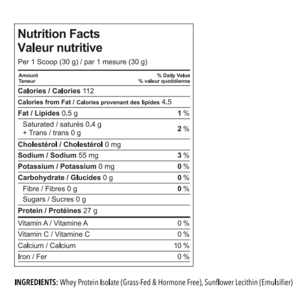 One Brand Nutrition | Natural Whey Isolate (5 lb) Unflavoured - Image 4