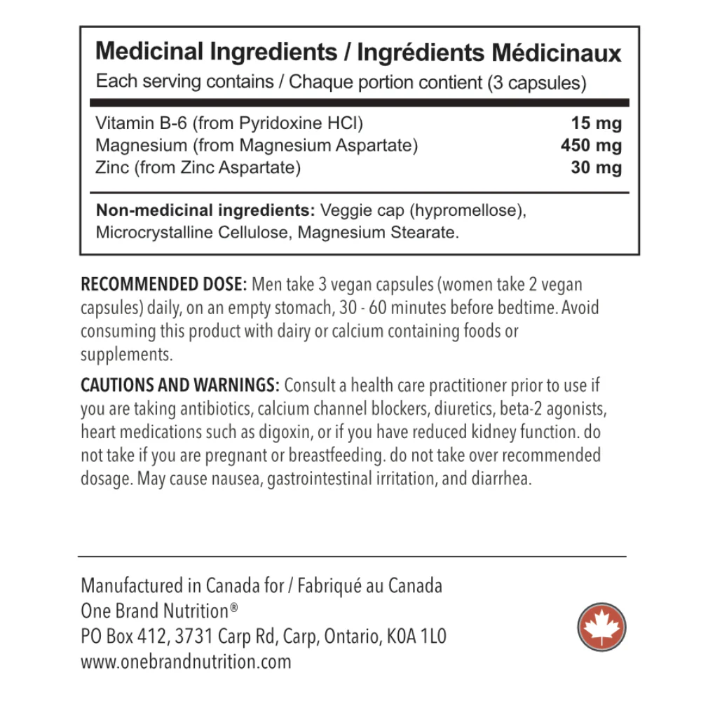 One Brand Nutrition | ZM+B6 (120 Vcaps) ZMA - Image 5