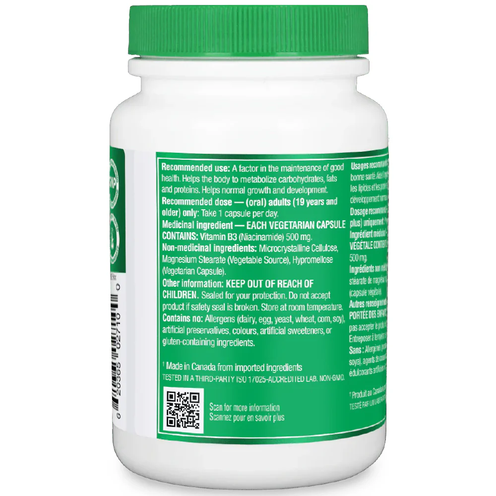 Organika | Vitamins B3 500mg (Niacinamide) 90 Vcaps - Image 2