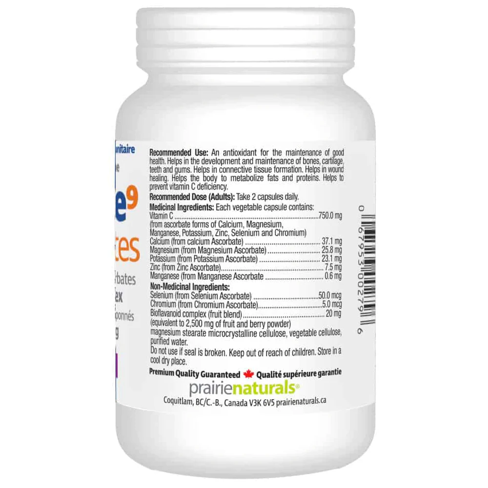 Prairie Naturals | Vitamin C-Force 9 Ascorbates (120+20 Vcaps) - Image 3