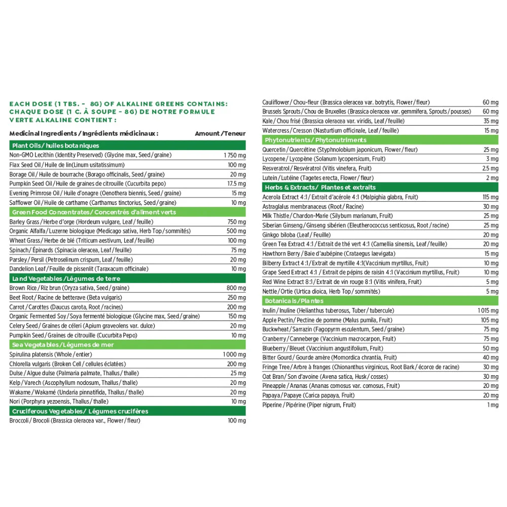 RAW Nutritional | Alkaline Greens Powder (30 Servings) - Image 3