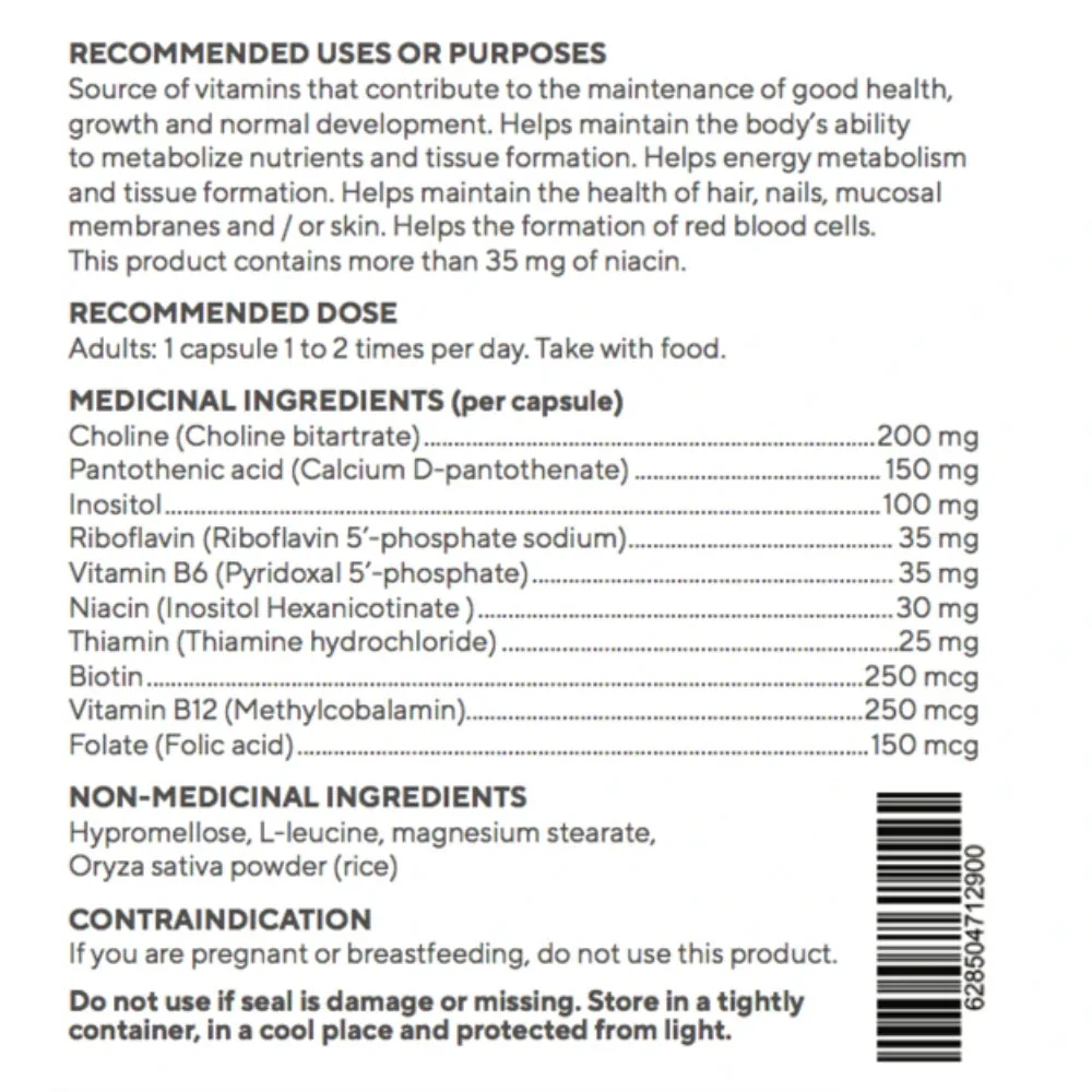 RAW Nutritional | Complex-B (90 Vegi-Caps) - Image 2