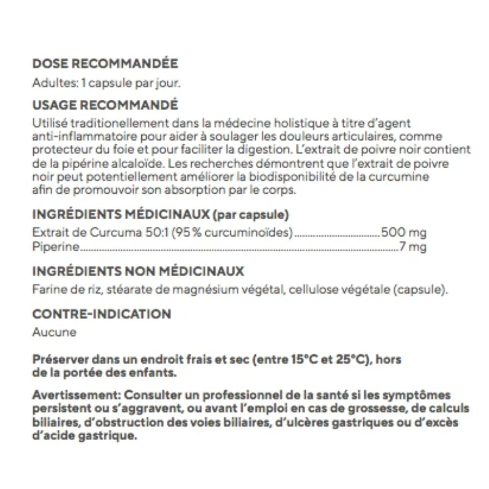 RAW Nutritional | Turmeric (60 Vegi-Caps) - Image 3