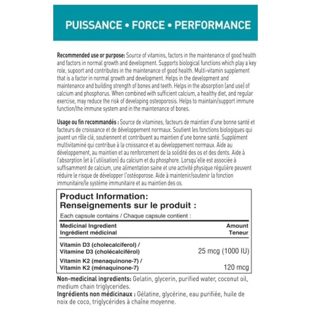 Tested Nutrition | D3+K2 (240 Softgels) - Image 3