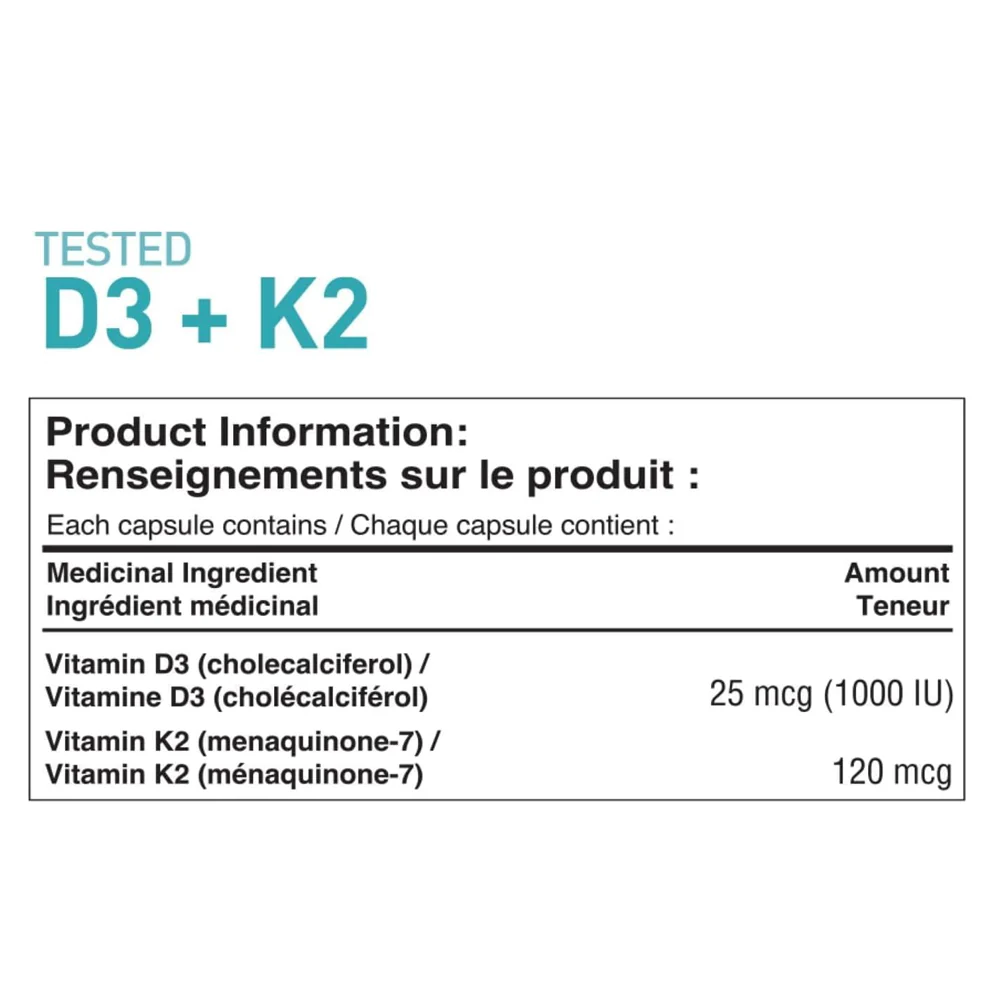 Tested Nutrition | D3+K2 (240 Softgels) - Image 4
