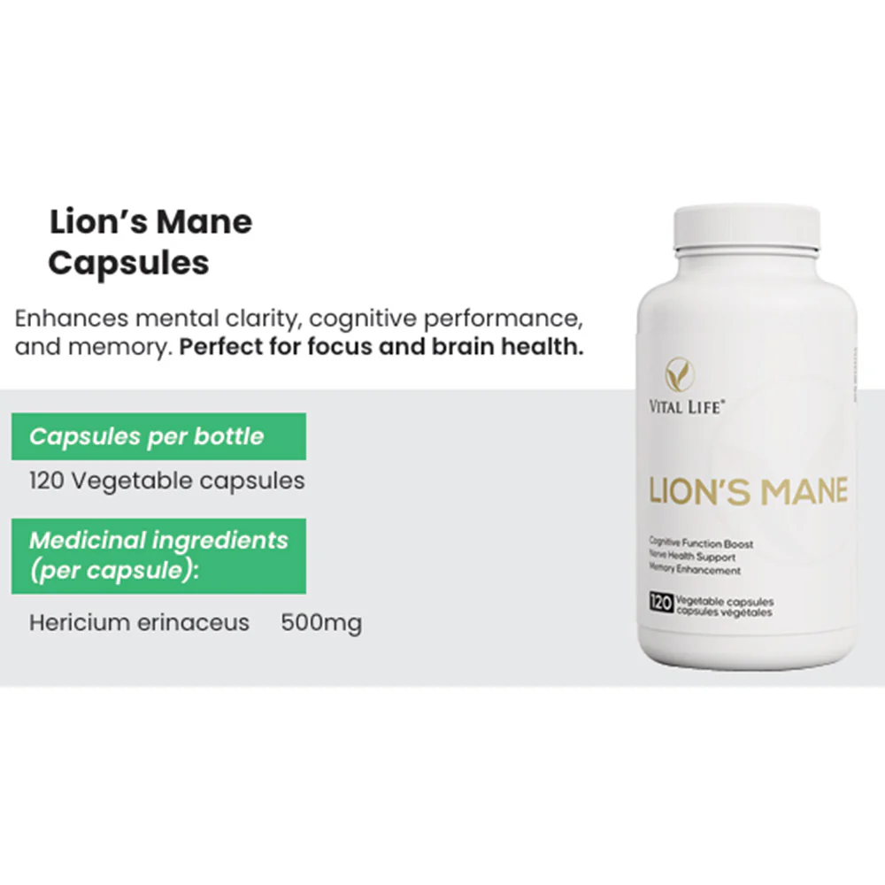 Vital Life | Lion's Mane (120 Caps) | Vegan - Image 3