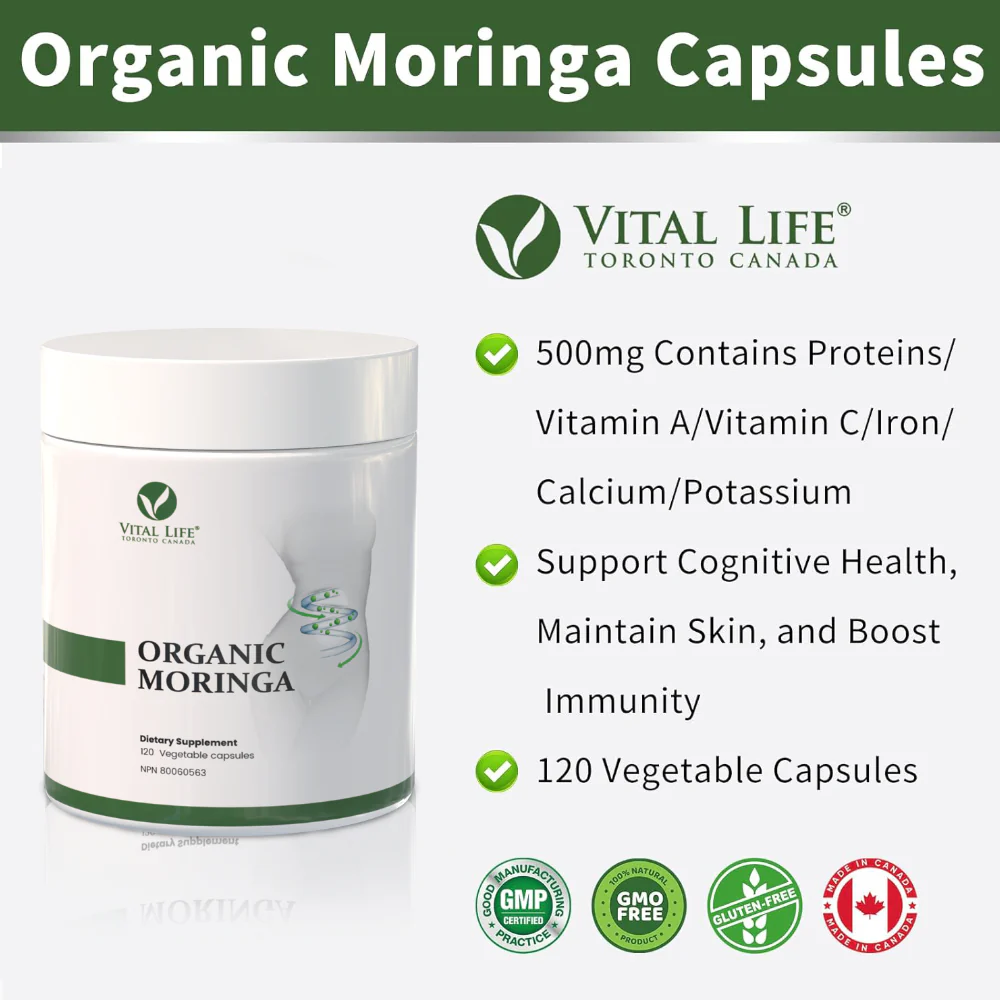 Vital Life | Organic Moringa 500 mg (120 Vcaps) - Image 3
