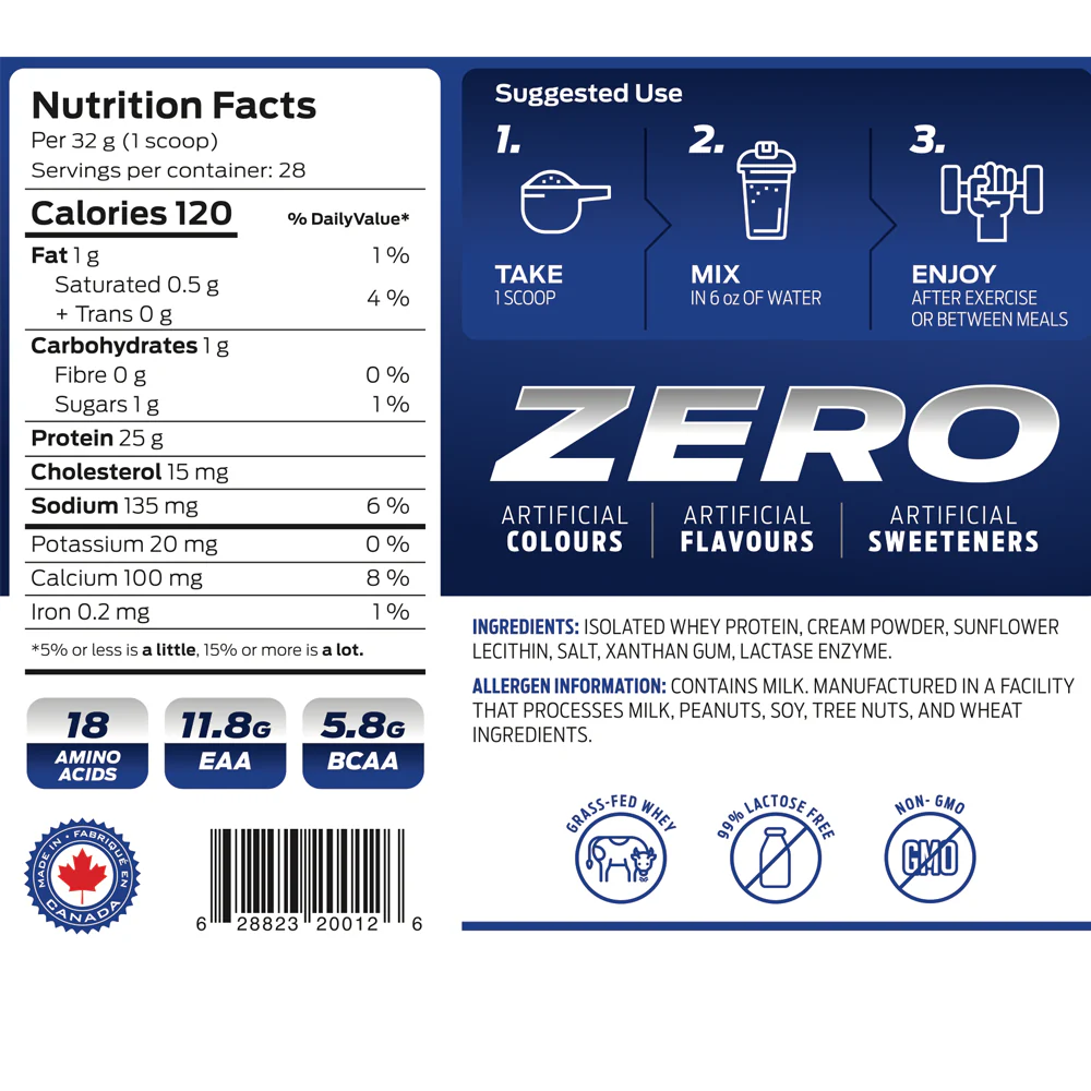 XP Labs | ISOXP (2 lb) Grass Fed Whey Isolate Unflavoured - Image 3